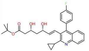 T-Bütil (3R, 5S) -7- [2-siklopropil-4- (4-florofenil) kinolin-3-il] -3,5-izopropilendioksi-6-heptenoat (PB4) CAS NO.586966-54-3